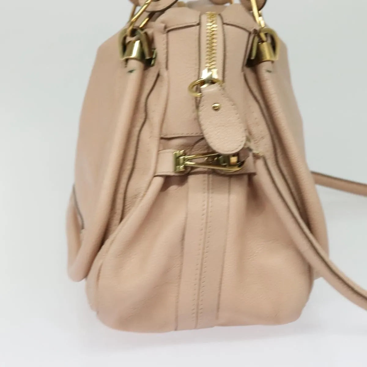 Chloe Paraty Quilted Leather Beige Leather Handbag (Pre-Owned)