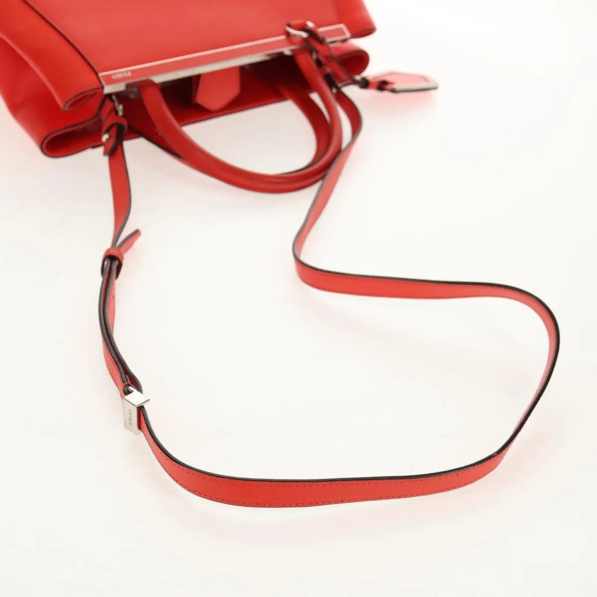Fendi 2Jours Leather Red Leather Tote Bag Bag (Pre-Owned)