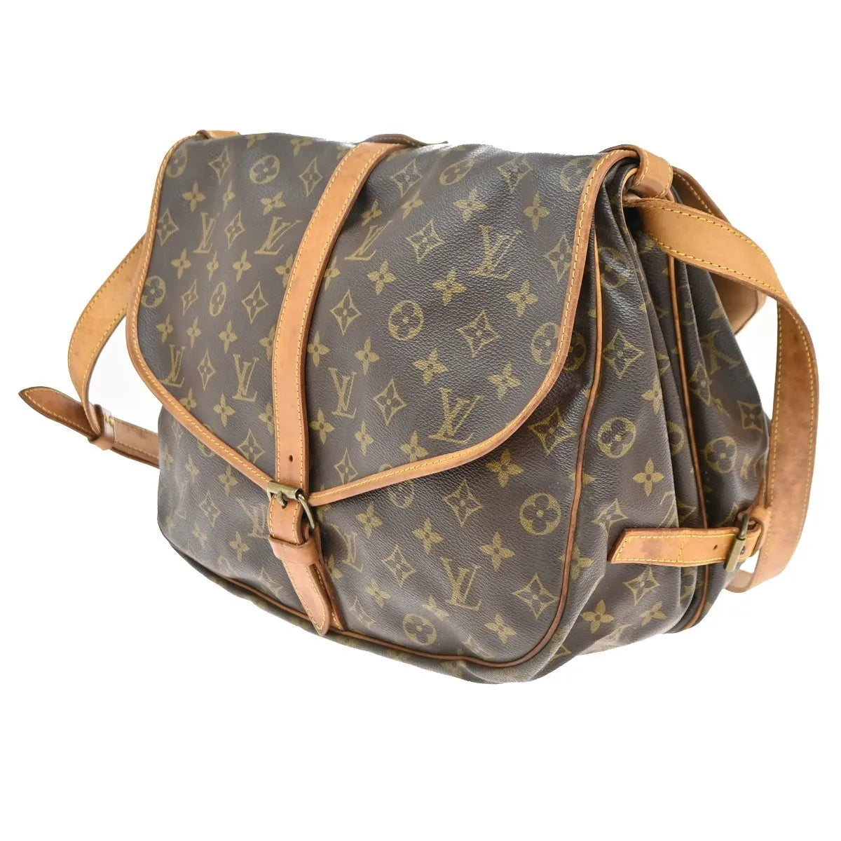 Louis Vuitton Saumur Monogram Canvas Brown Canvas Shoulder Bag Bag (Pre-Owned)