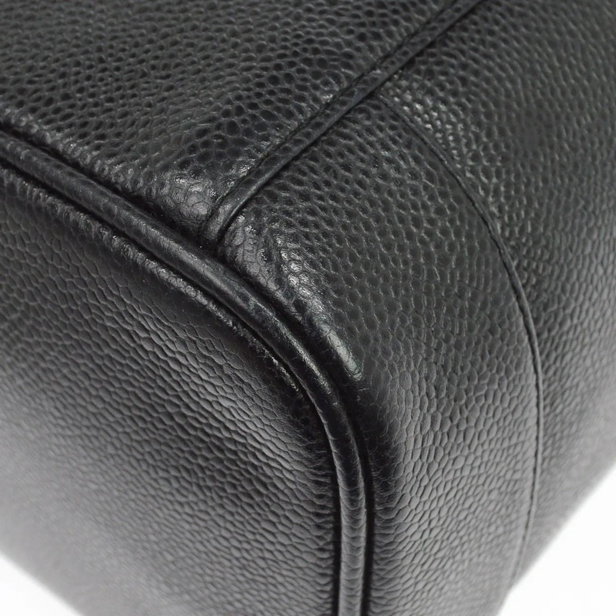 Chanel Vanity Leather Black Leather Handbag (Pre-Owned)