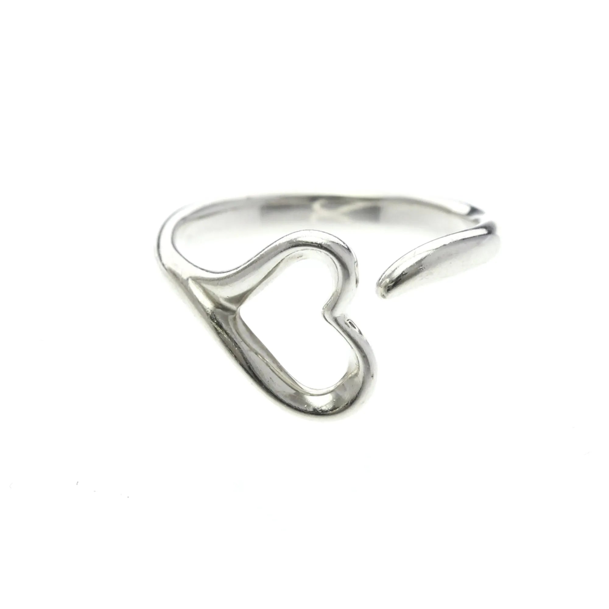 Tiffany & Co. Elsa Peretti Open Heart Silver 925 Silver Silver Ring Jewelry (Pre-Owned)