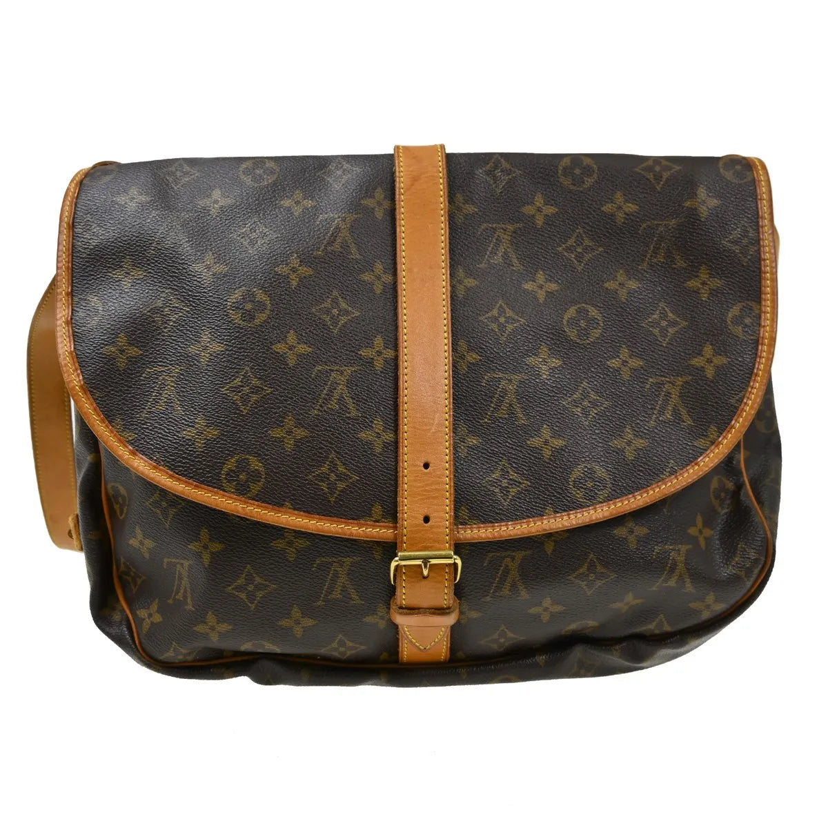 Louis Vuitton Saumur Monogram Canvas Brown Canvas Shoulder Bag Bag (Pre-Owned)