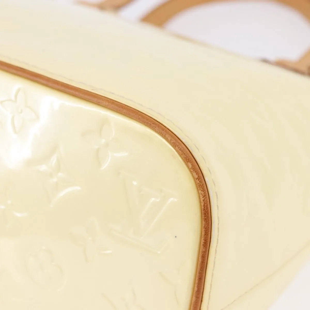 Louis Vuitton Houston Monogram Vernis Beige Patent_Leather Handbag (Pre-Owned)