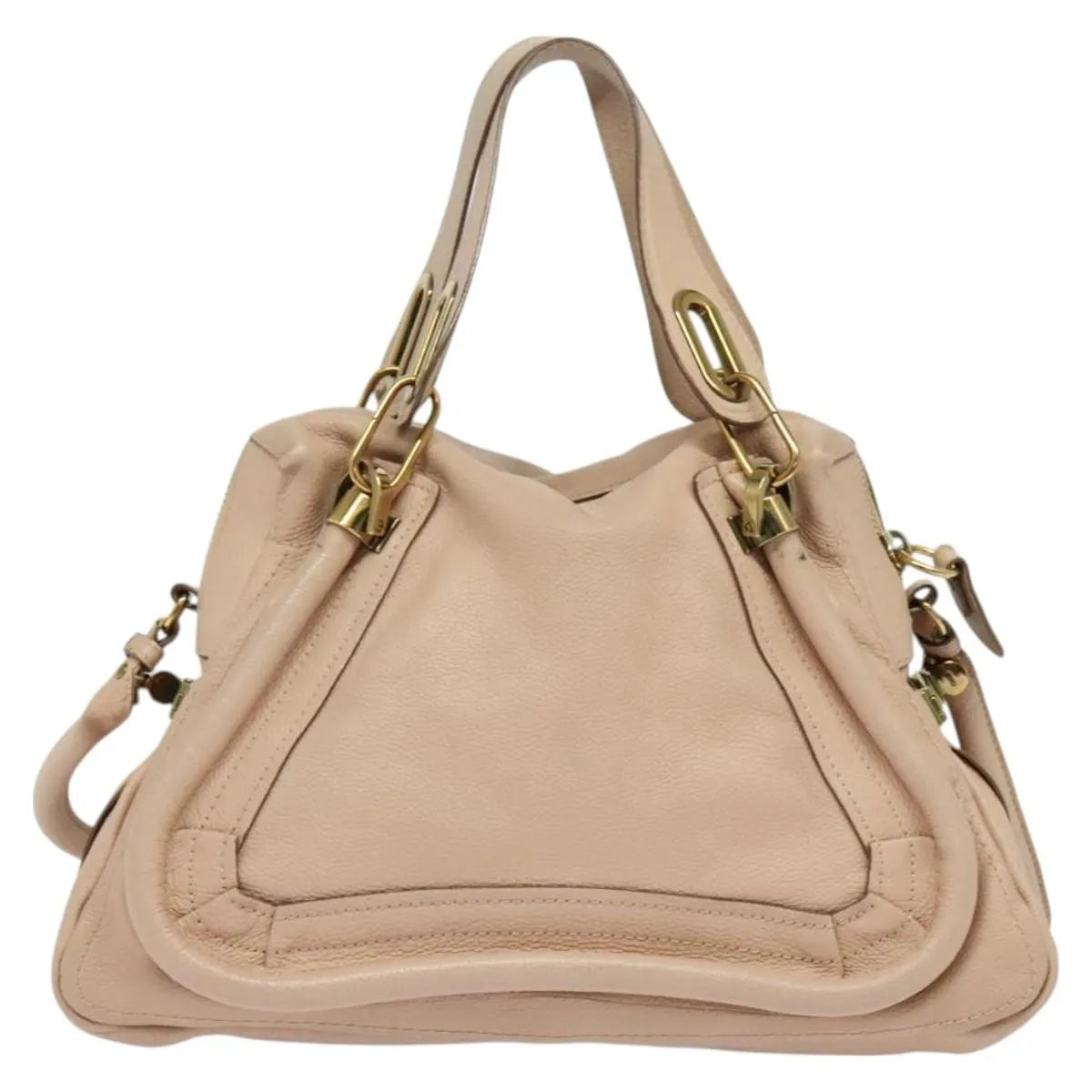 Chloe Paraty Quilted Leather Beige Leather Handbag (Pre-Owned)