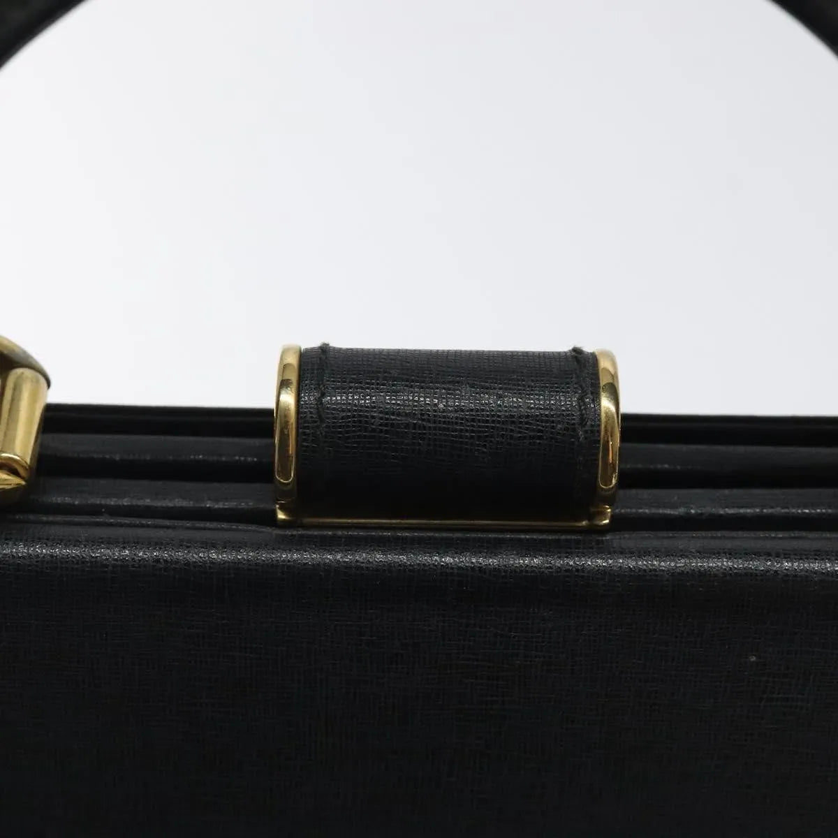 Salvatore Ferragamo Convertible Top Handle Leather Black Leather Handbag (Pre-Owned)