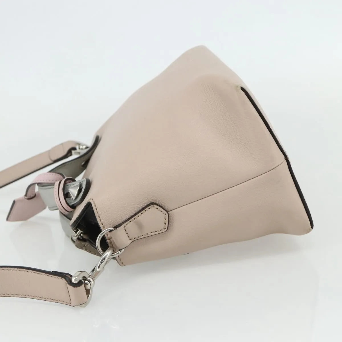 Fendi By The Way Satchel Leather Beige Leather Handbag (Pre-Owned)