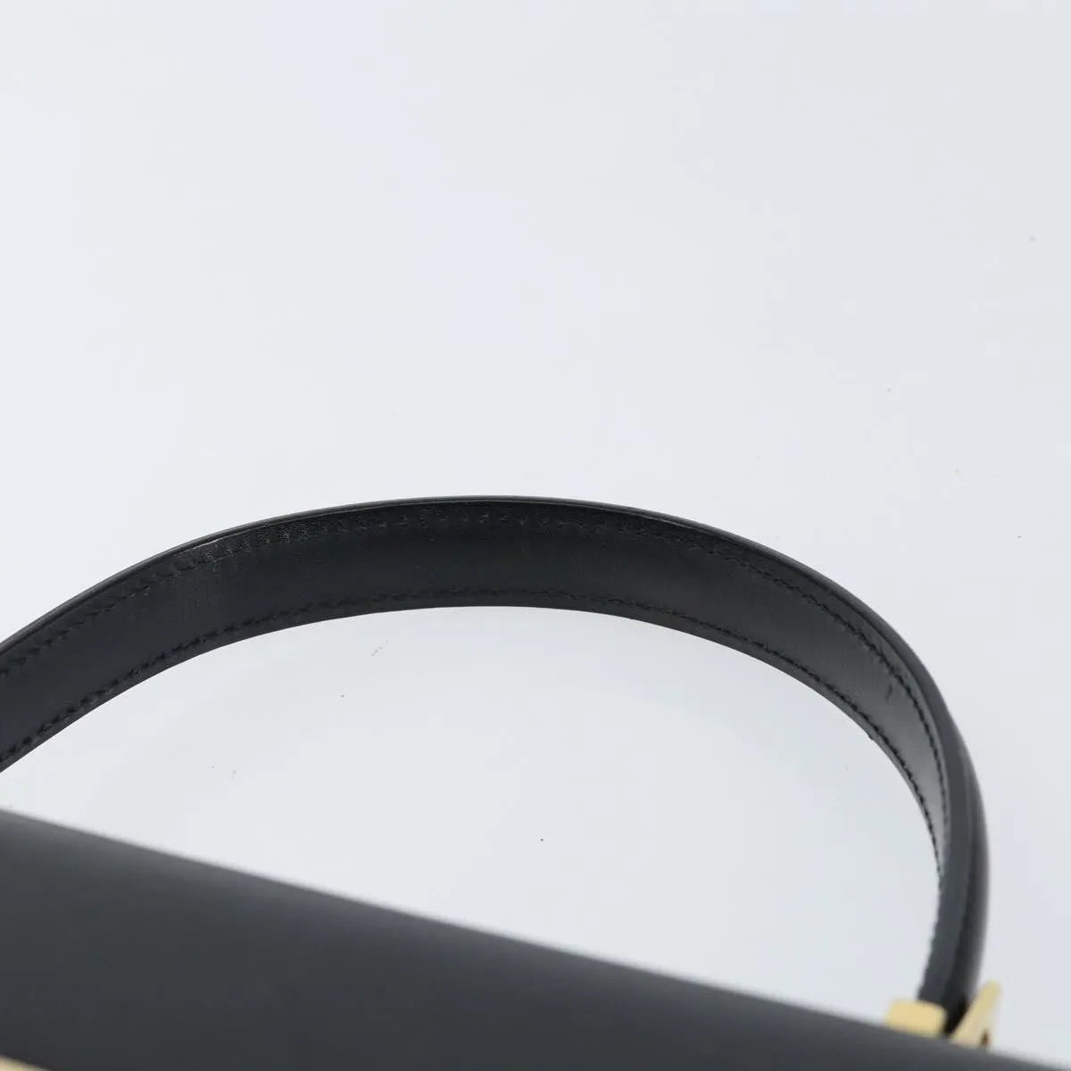 Salvatore Ferragamo Gancini Convertible Top Handle Leather Black Leather Handbag (Pre-Owned)