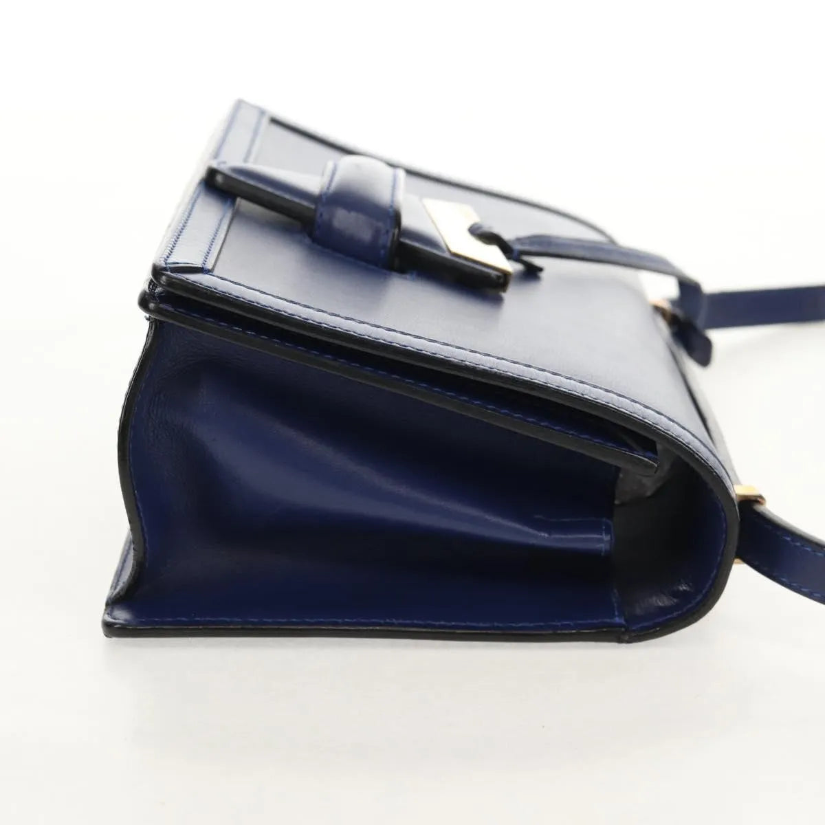 Loewe Barcelona Leather Blue Leather Shoulder Bag Bag (Pre-Owned)