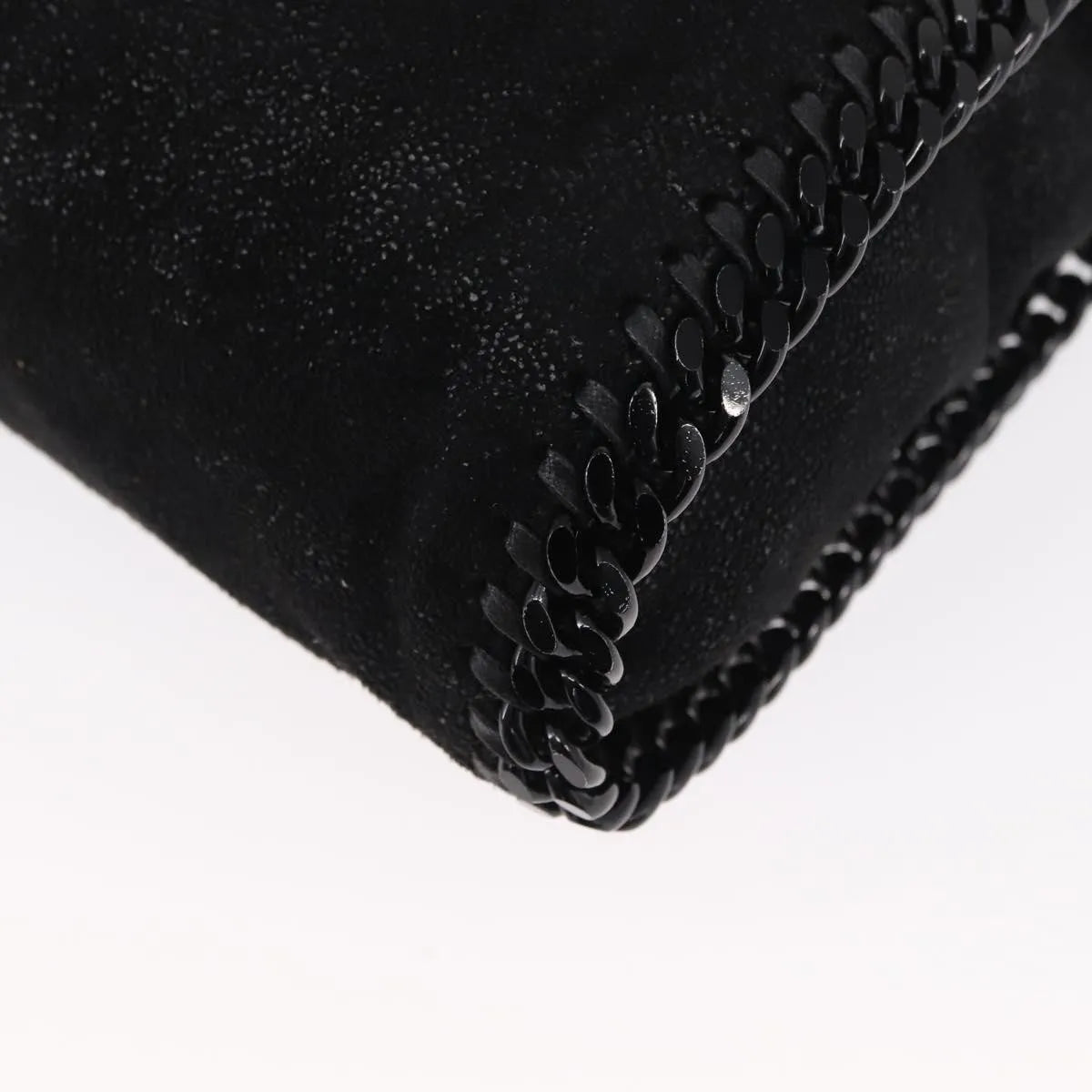 Stella Mccartney Falabella Fold Over Shaggy Deer Black Polyester Shoulder Bag Bag (Pre-Owned)
