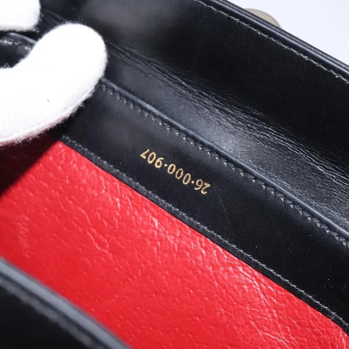 Gucci Vintage Convertible Box Leather Black Leather Handbag (Pre-Owned)