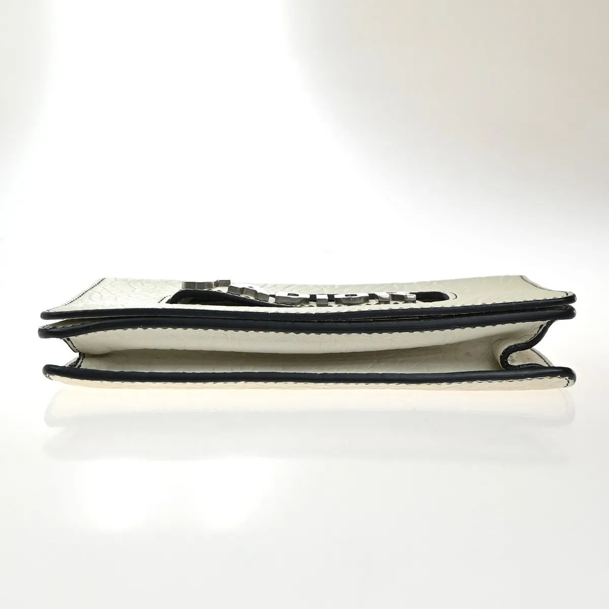 Christian Dior J'adior Flap Canyon Grained Lambskin With Mosaic Detail White Leather Shoulder Bag Bag (Pre-Owned)