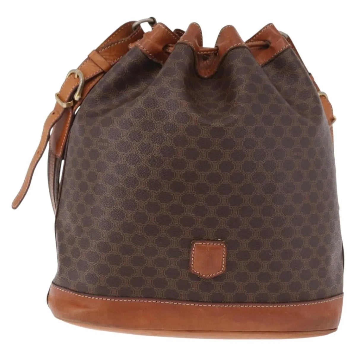 Celine Macadam Bucket Bag Canvas And Leather Brown Pvc Crossbody Bag Bag (Pre-Owned)