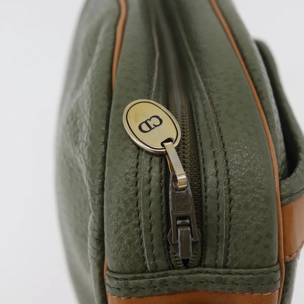 Christian Dior Cd Shoulder Bag Leather Green Leather Shoulder Bag Bag (Pre-Owned)