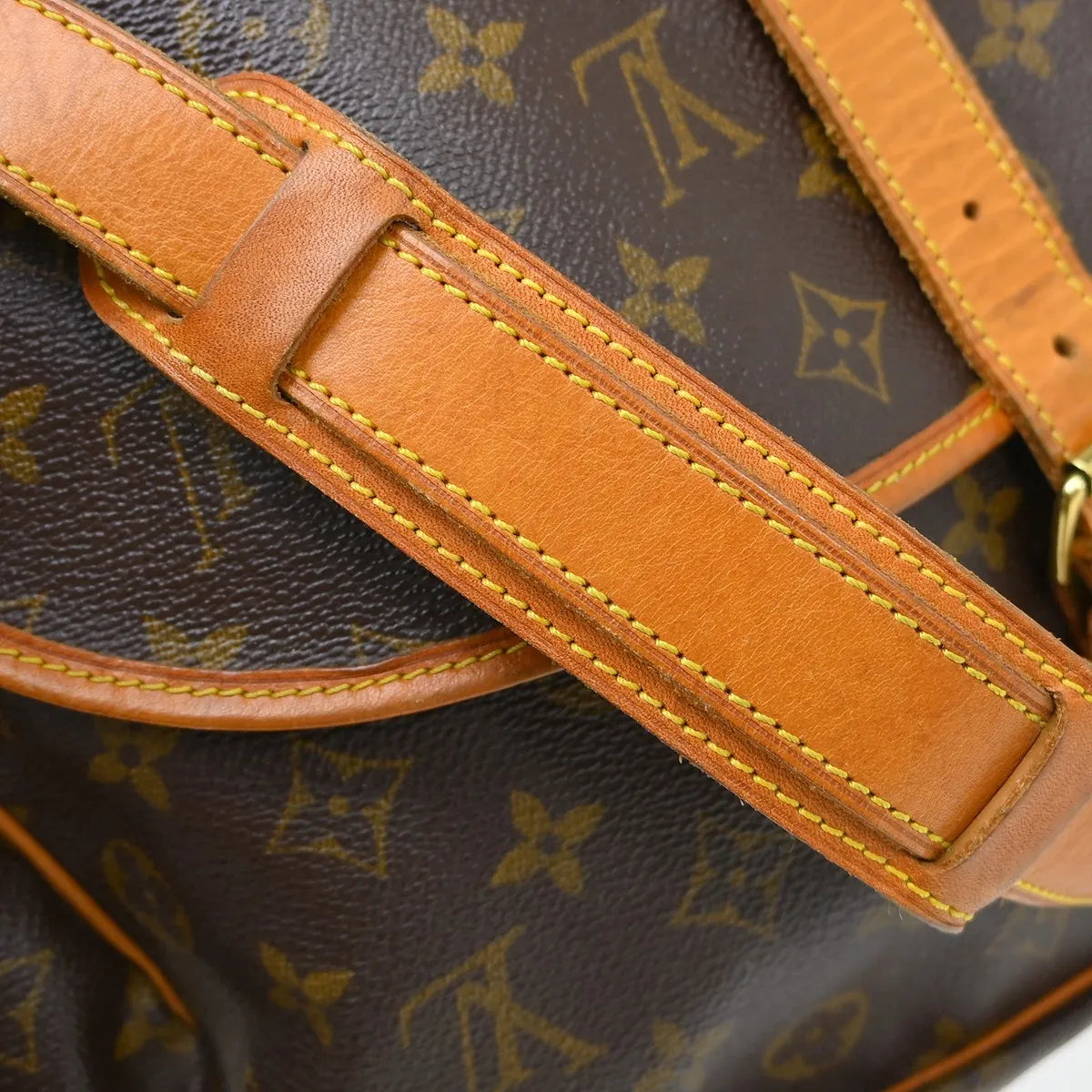 Louis Vuitton Saumur Handbag Monogram Canvas Brown Canvas Shoulder Bag Bag (Pre-Owned)