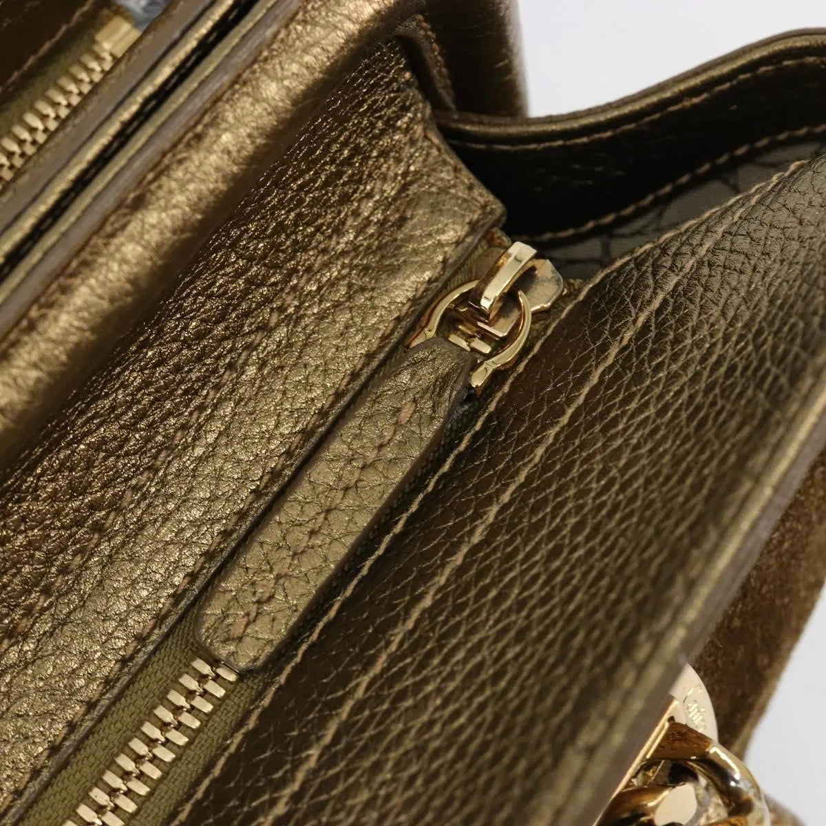 Cartier Chain Ladonia Shoulder Leather Gold Suede Tote Bag Bag (Pre-Owned)