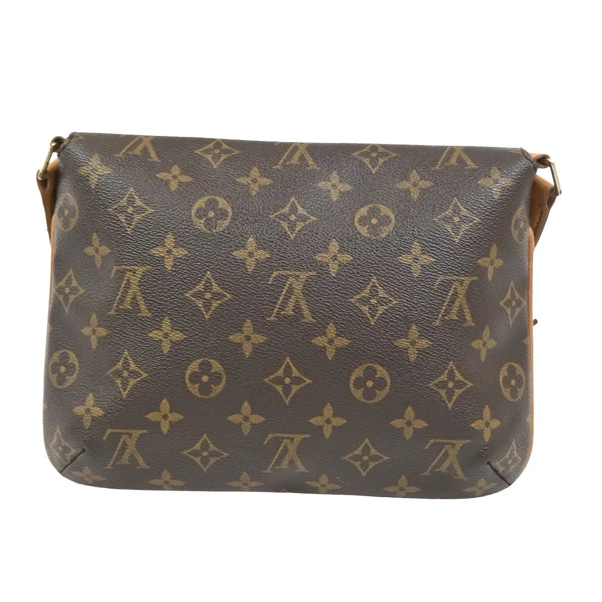 Louis Vuitton Musette Tango Monogram Canvas Brown Leather Shoulder Bag Bag (Pre-Owned)