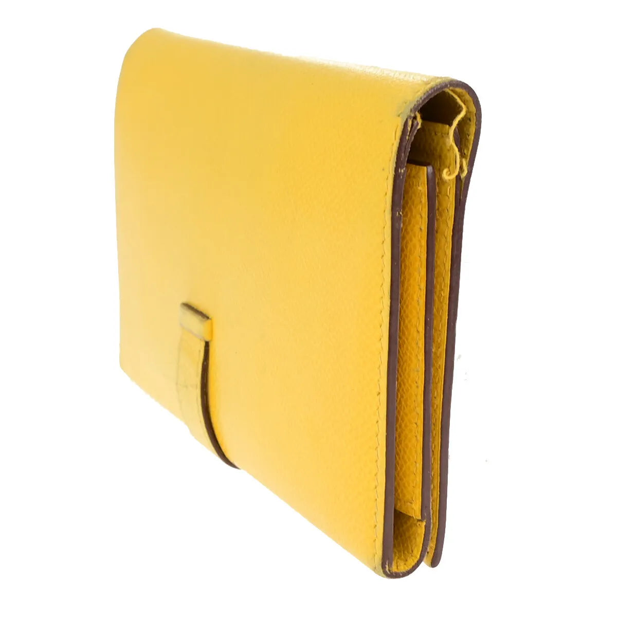 Hermes Bearn Trifold Epsom Yellow Leather Wallets Accessory (Pre-Owned)
