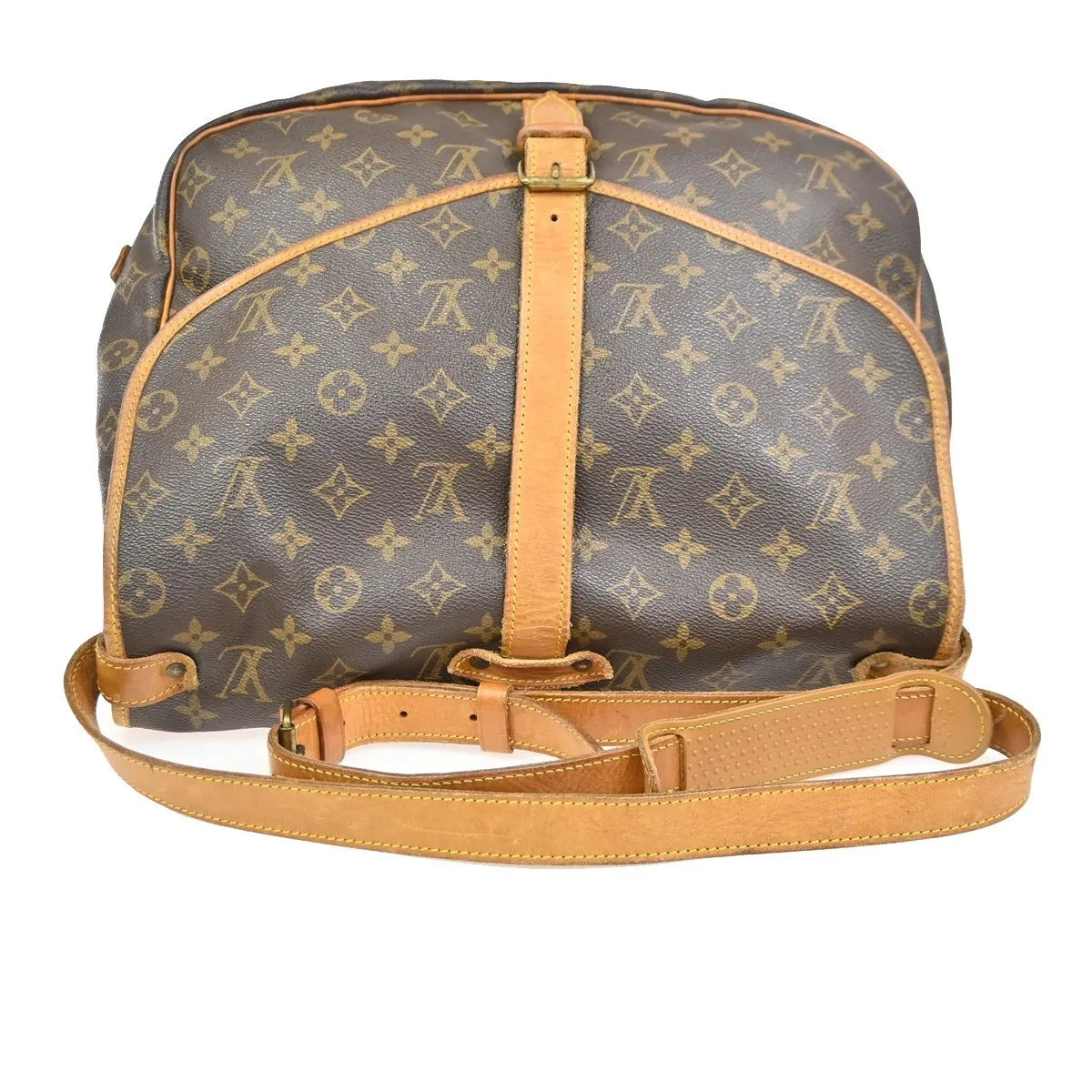 Louis Vuitton Saumur Monogram Brown Leather Shoulder Bag Bag (Pre-Owned)