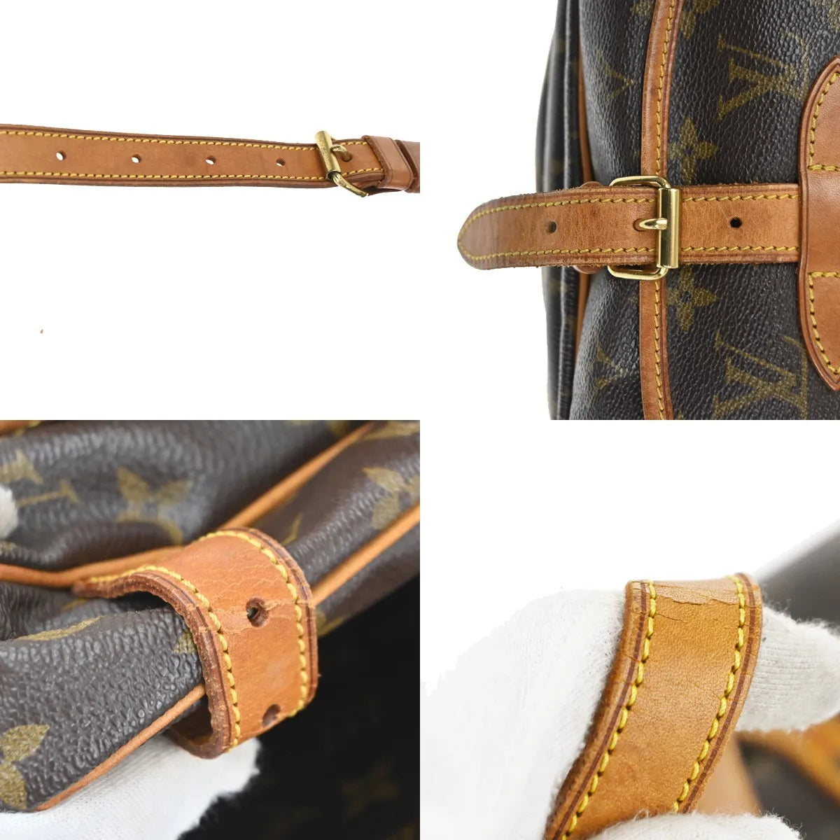 Louis Vuitton Saumur Monogram Canvas Brown Canvas Shoulder Bag Bag (Pre-Owned)