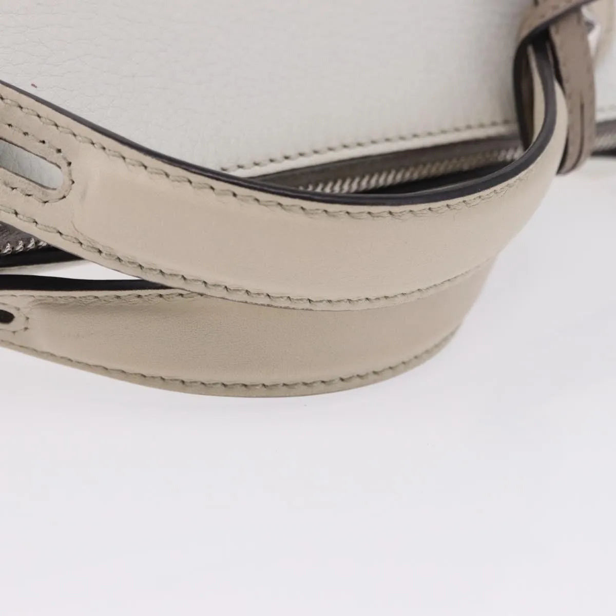 Fendi By The Way Satchel M White Leather Crossbody Bag Bag (Pre-Owned)