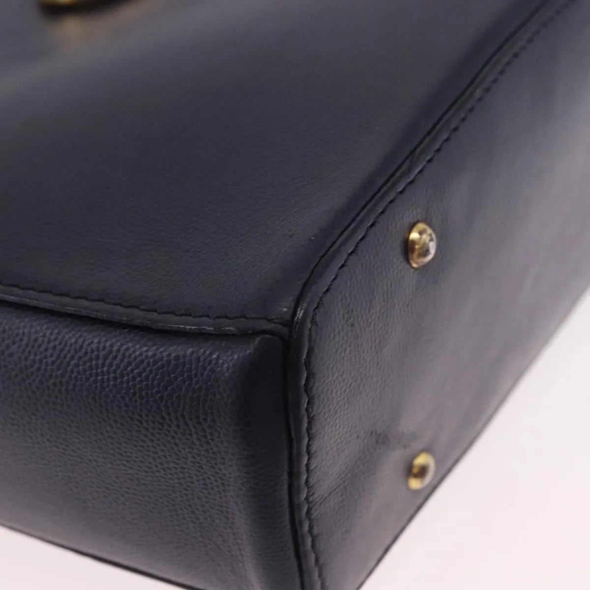 Celine Vintage Leather Navy Leather Shoulder Bag Bag (Pre-Owned)