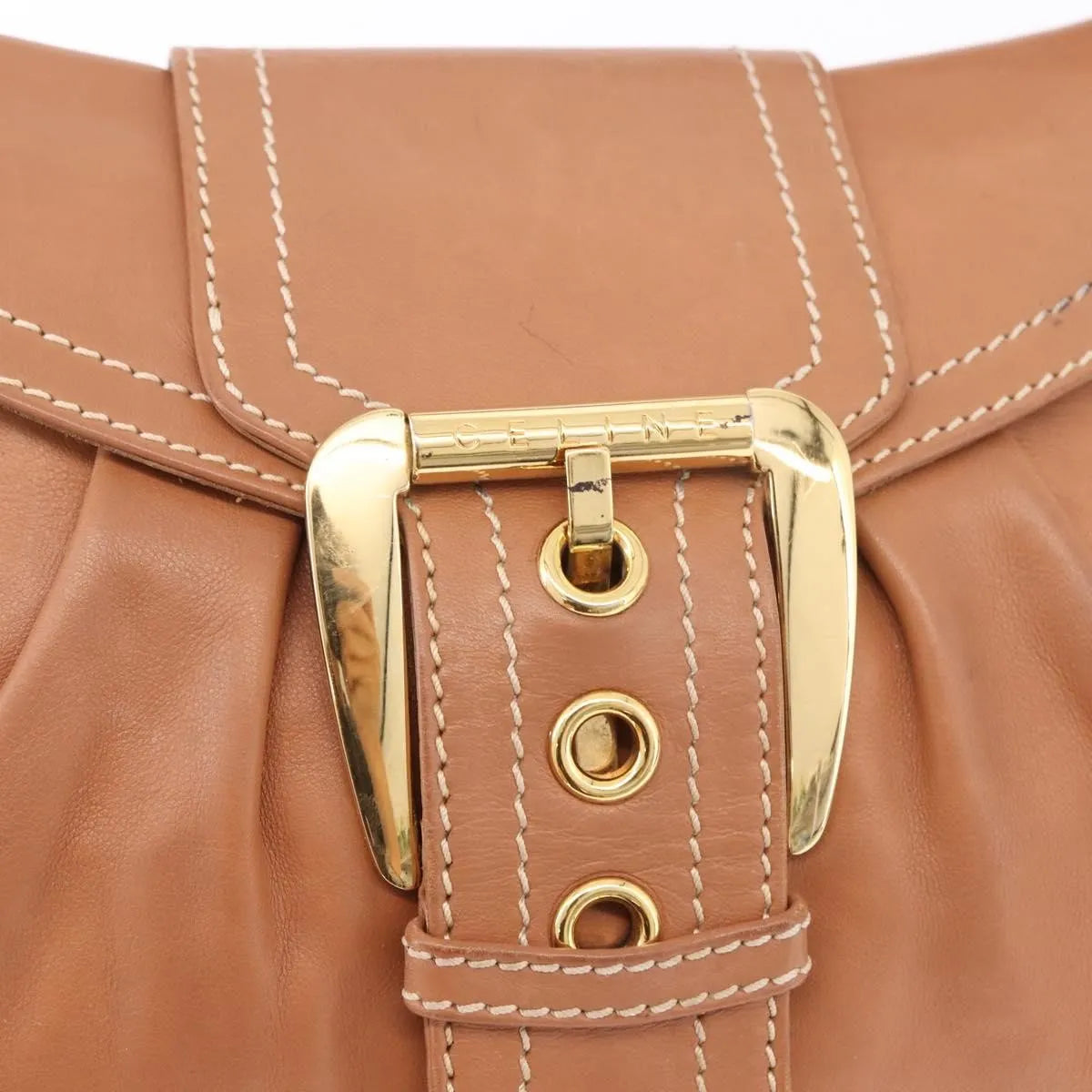 Celine Biker Boogie Satchel Leather Brown Leather Shoulder Bag Bag (Pre-Owned)