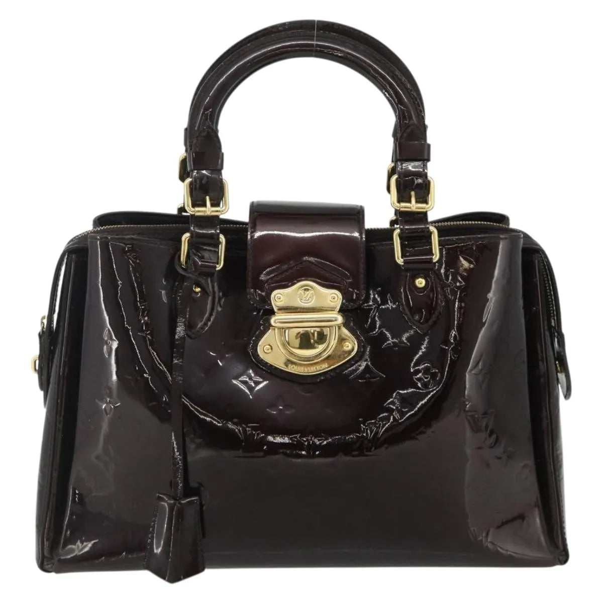 Louis Vuitton Melrose Avenue Monogram Vernis Burgundy Patent_Leather Handbag (Pre-Owned)