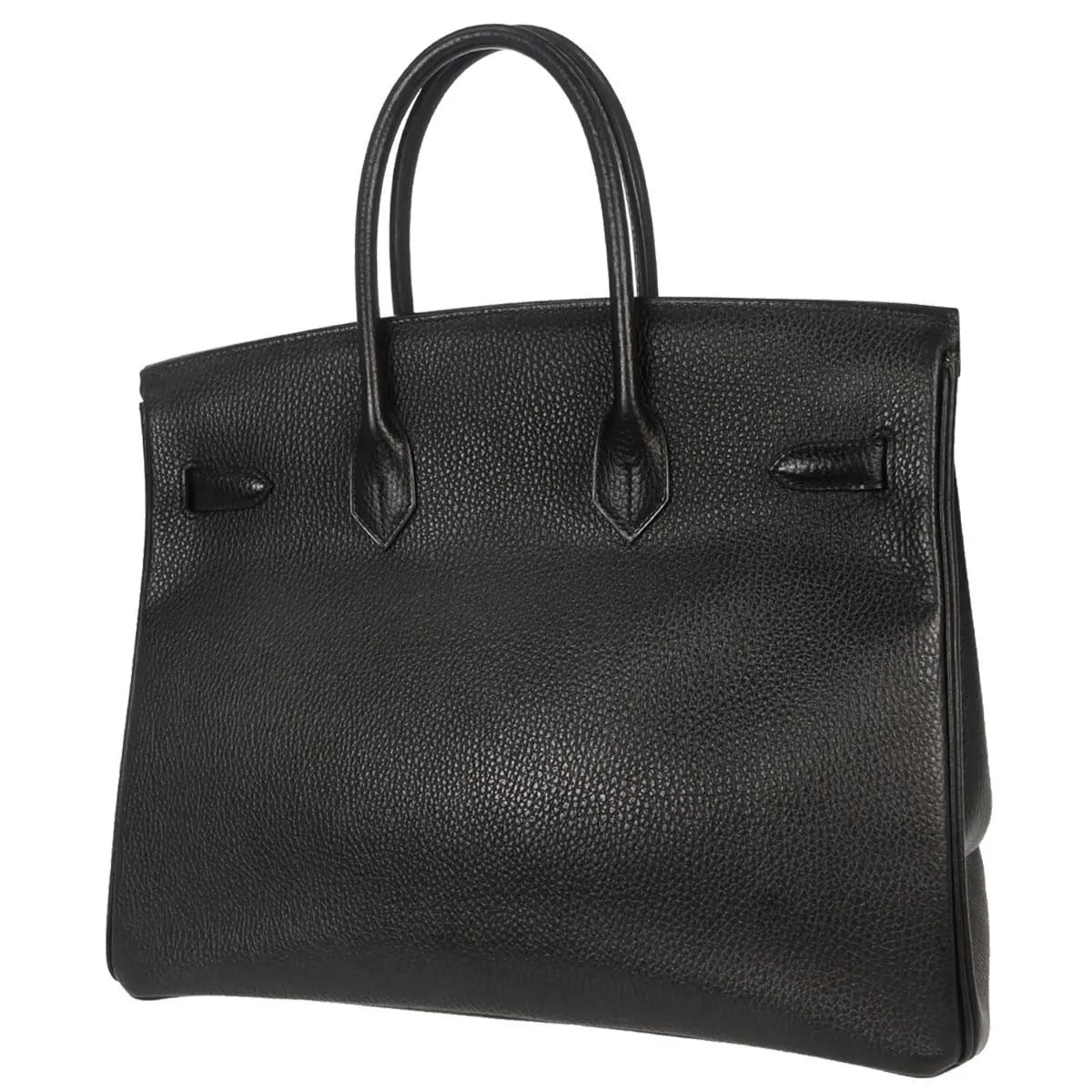 Hermes Birkin Handbag Black Ardennes With Gold Hardware Black Leather Handbag (Pre-Owned)