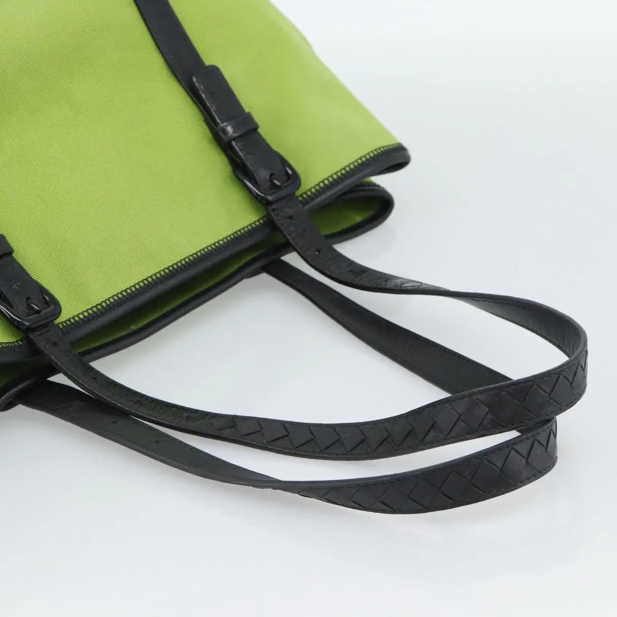 Bottega Veneta Vintage Canvas Green Canvas Tote Bag Bag (Pre-Owned)