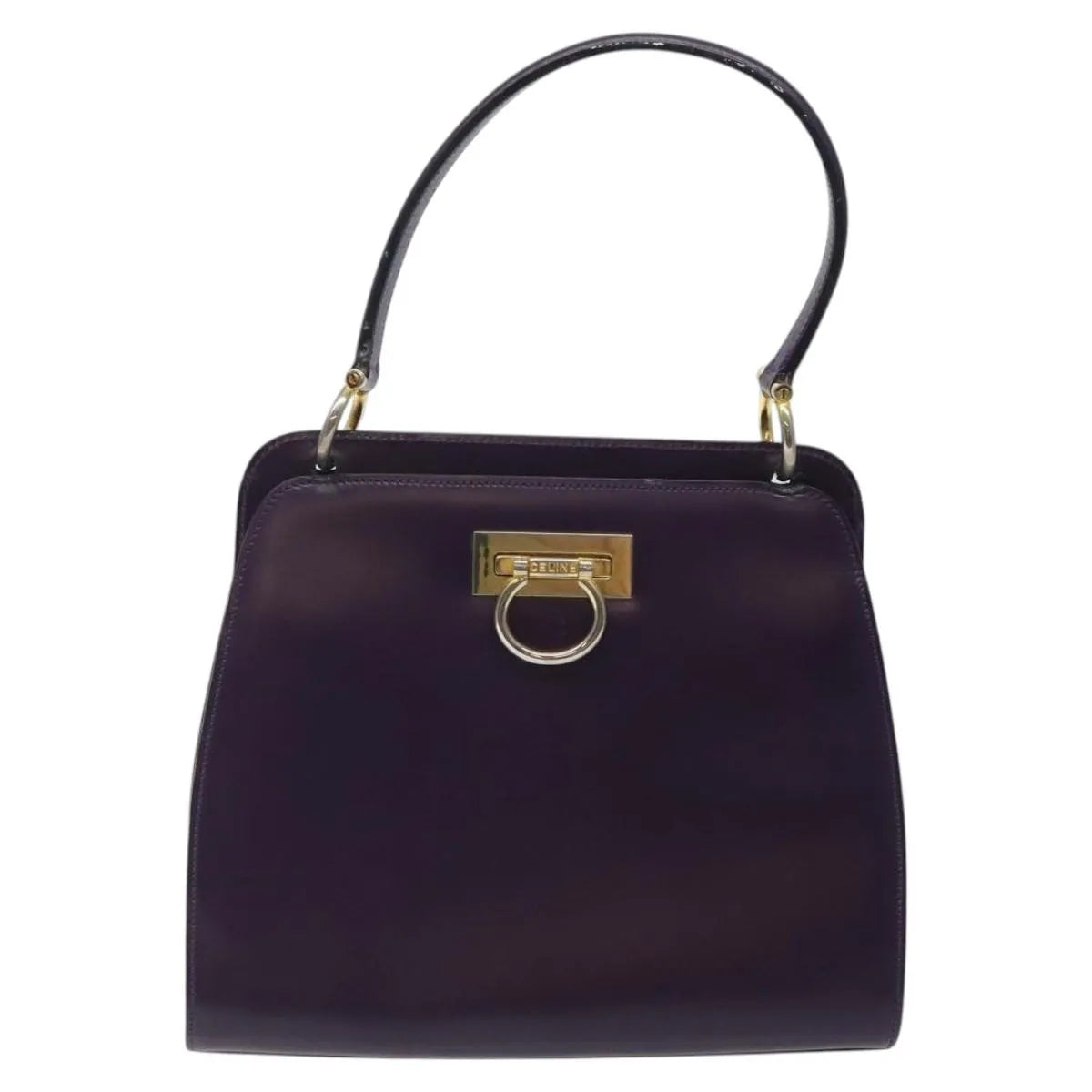 Celine Vintage Leather Purple Leather Handbag (Pre-Owned)