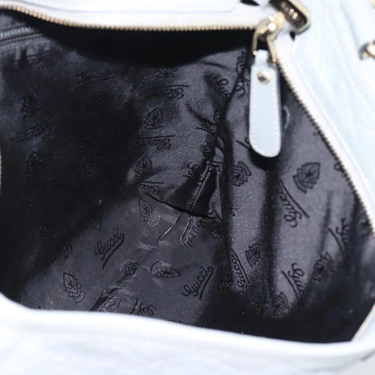 Gucci Zip Top Messenger Guccissima Leather Gray Canvas Shoulder Bag Bag (Pre-Owned)