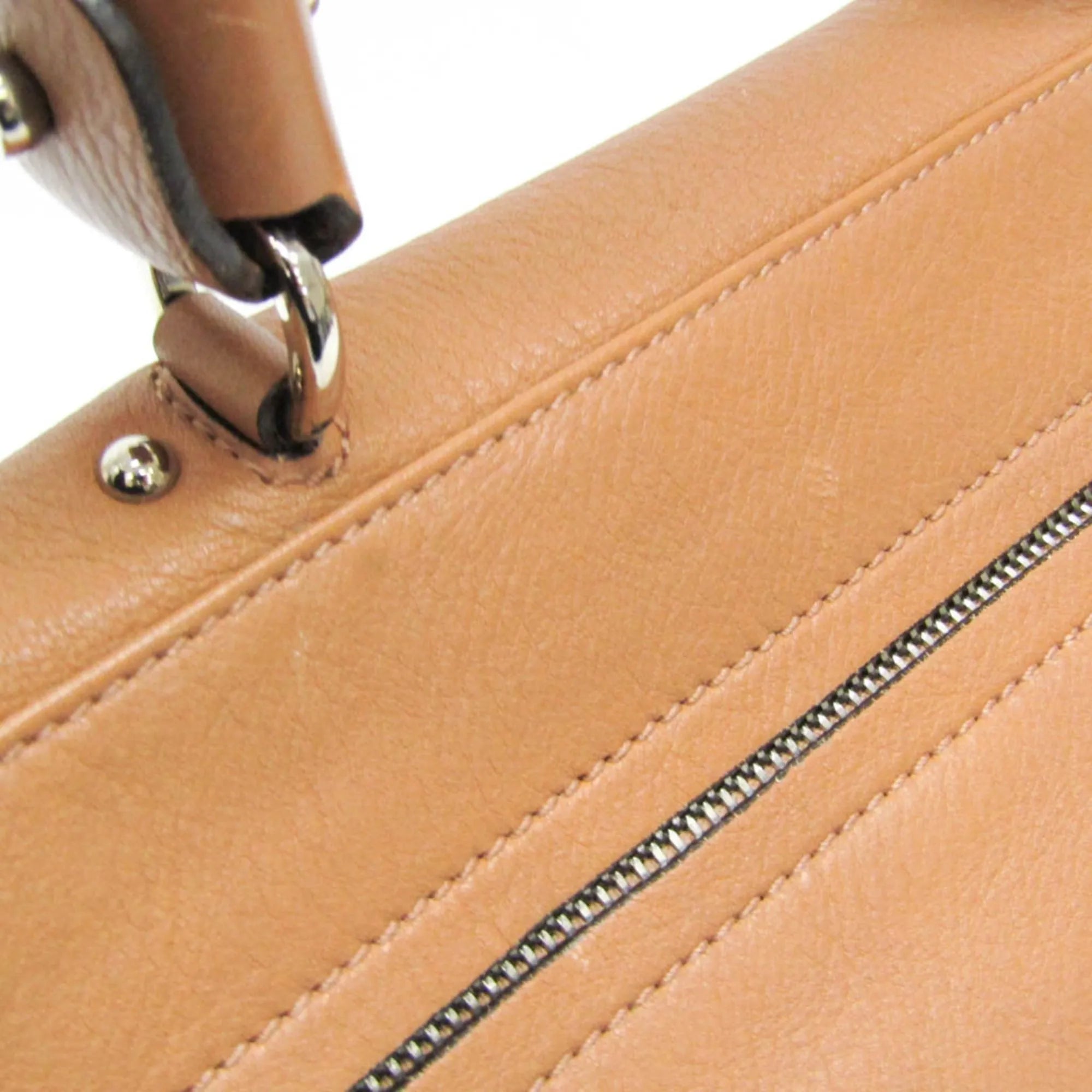 Salvatore Ferragamo Gancini Leather Brown Leather Shoulder Bag Bag (Pre-Owned)