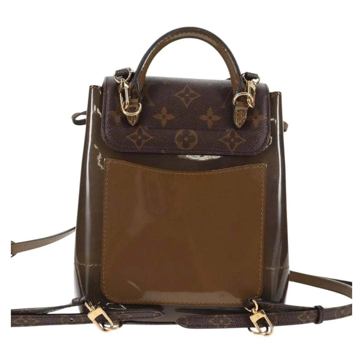 Louis Vuitton Hot Springs Vernis With Monogram Canvas Brown Canvas Backpack Bag (Pre-Owned)