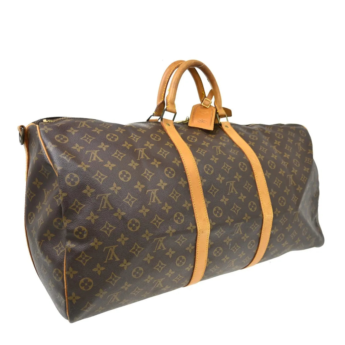 Louis Vuitton Keepall Bandouliere Monogram Canvas Brown Canvas Travel Bag Bag (Pre-Owned)