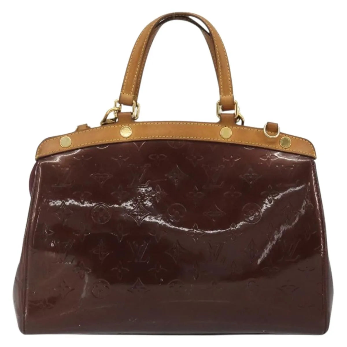 Louis Vuitton Brea Monogram Vernis Burgundy Patent_Leather Handbag (Pre-Owned)