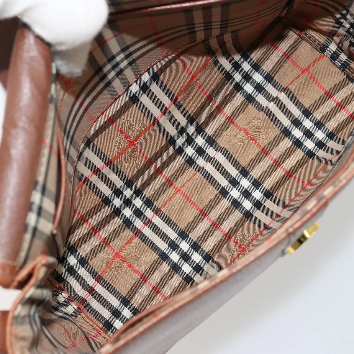 Burberry Vintage Flap Leather Beige Leather Shoulder Bag Bag (Pre-Owned)