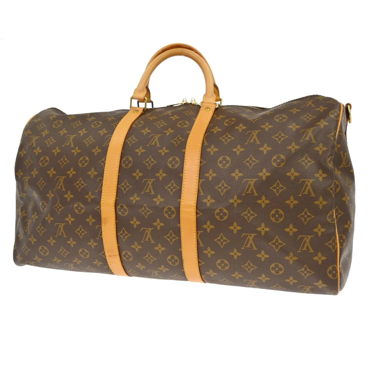 Louis Vuitton Keepall Bandouliere Bag Monogram Canvas Brown Canvas Travel Bag Bag (Pre-Owned)
