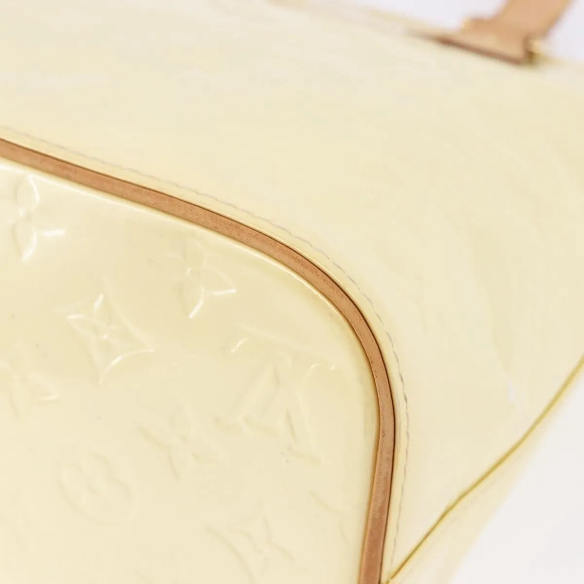 Louis Vuitton Houston Monogram Vernis Beige Patent_Leather Handbag (Pre-Owned)
