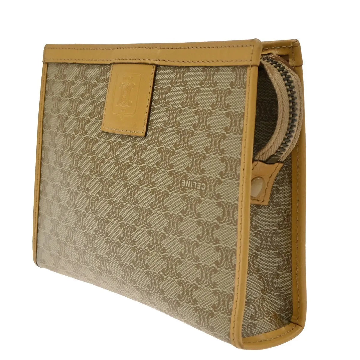 Celine Macadam Pochette Canvas And Leather Beige Canvas Clutche & Pouche Bag (Pre-Owned)
