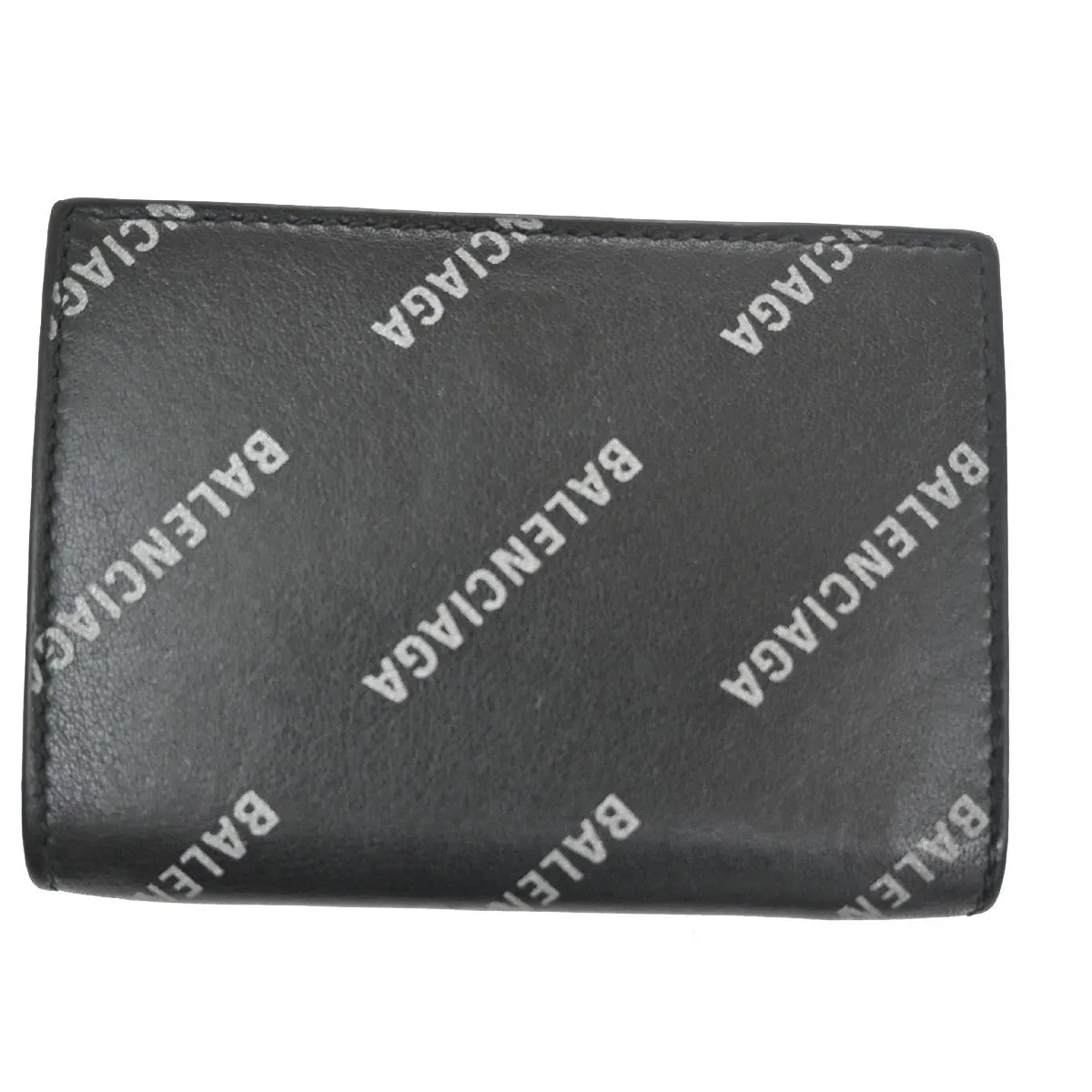 Balenciaga Trifold Leather Black Leather Wallets Accessory (Pre-Owned)
