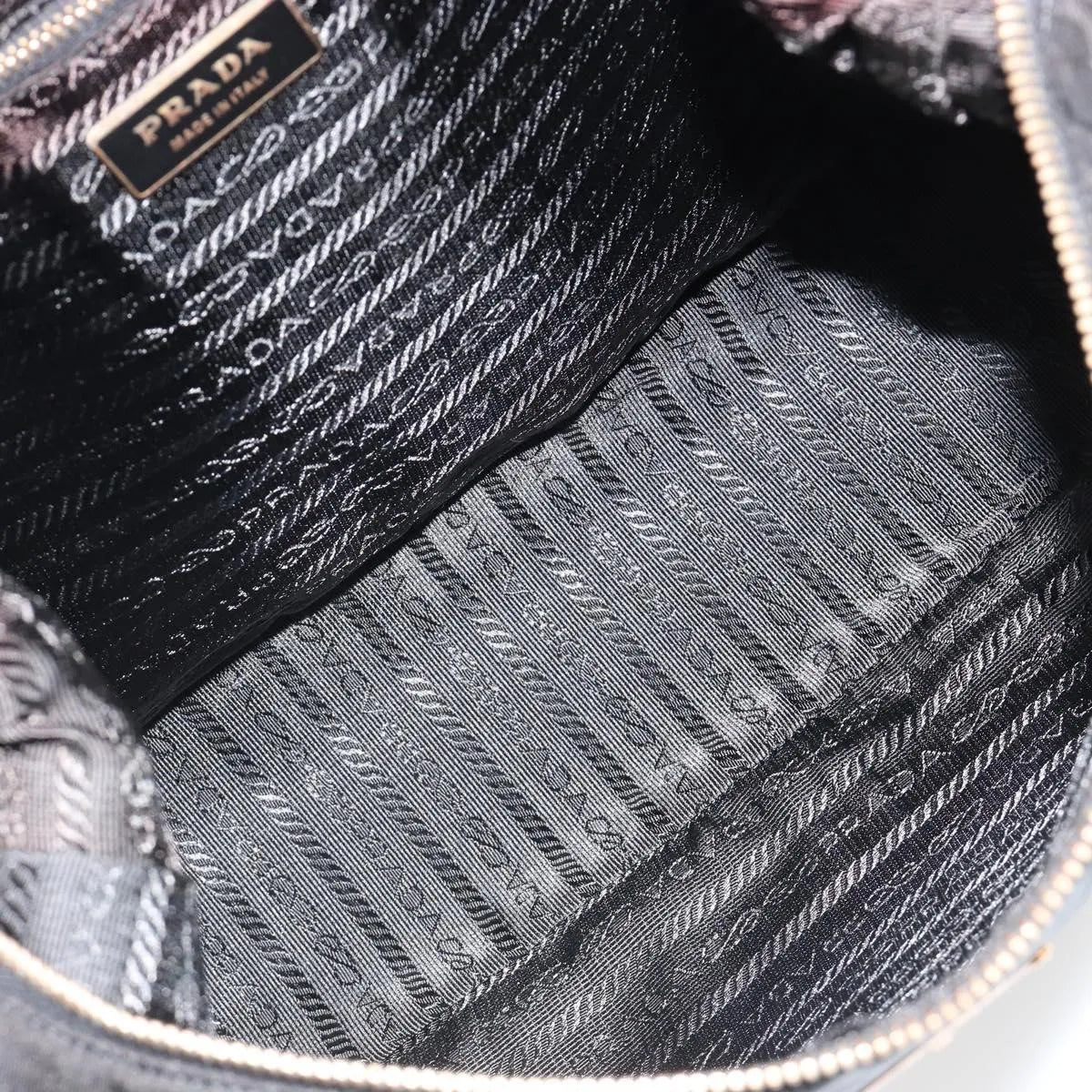 Prada Shoulder Python Black Nylon Shoulder Bag Bag (Pre-Owned)