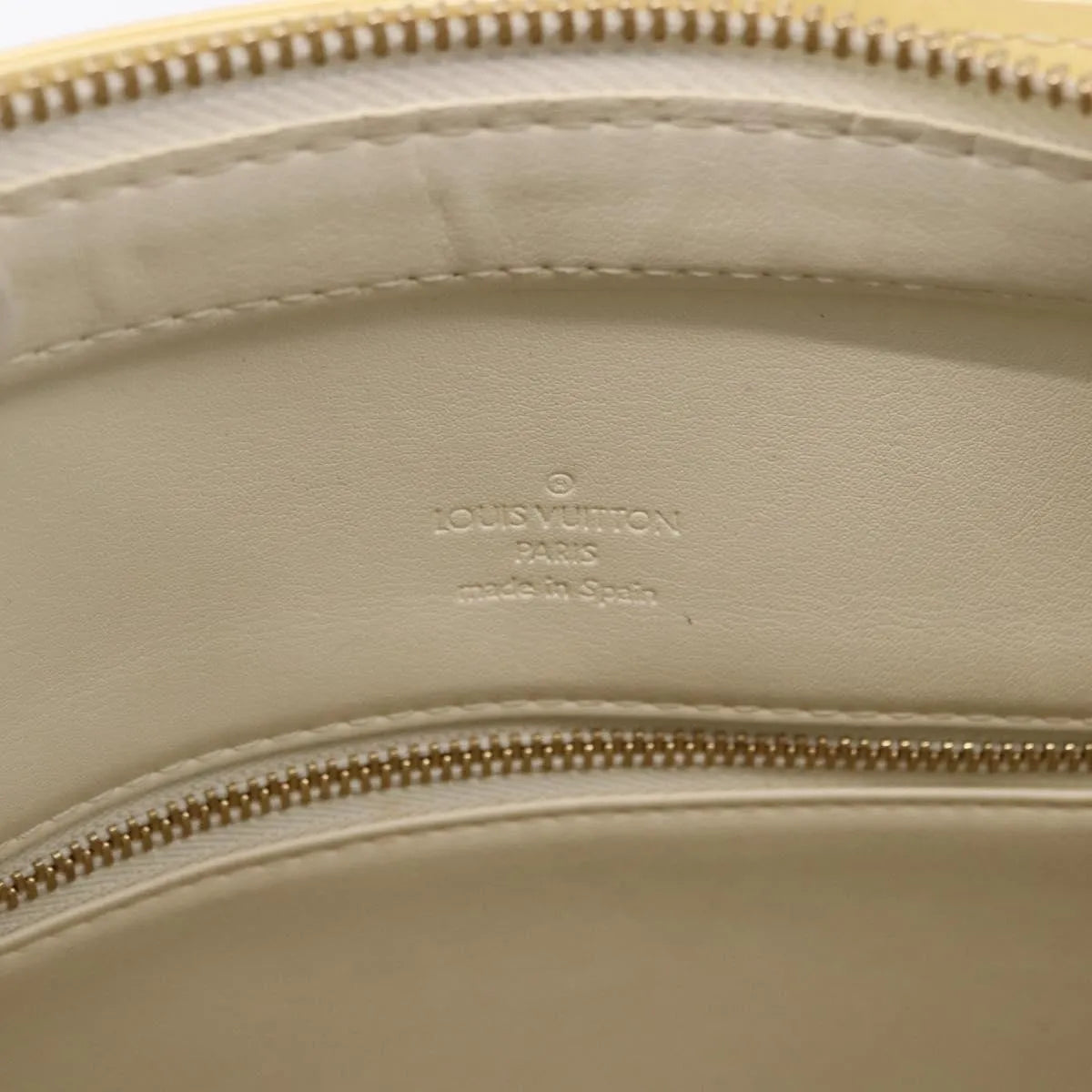 Louis Vuitton Houston Monogram Vernis Beige Patent_Leather Handbag (Pre-Owned)
