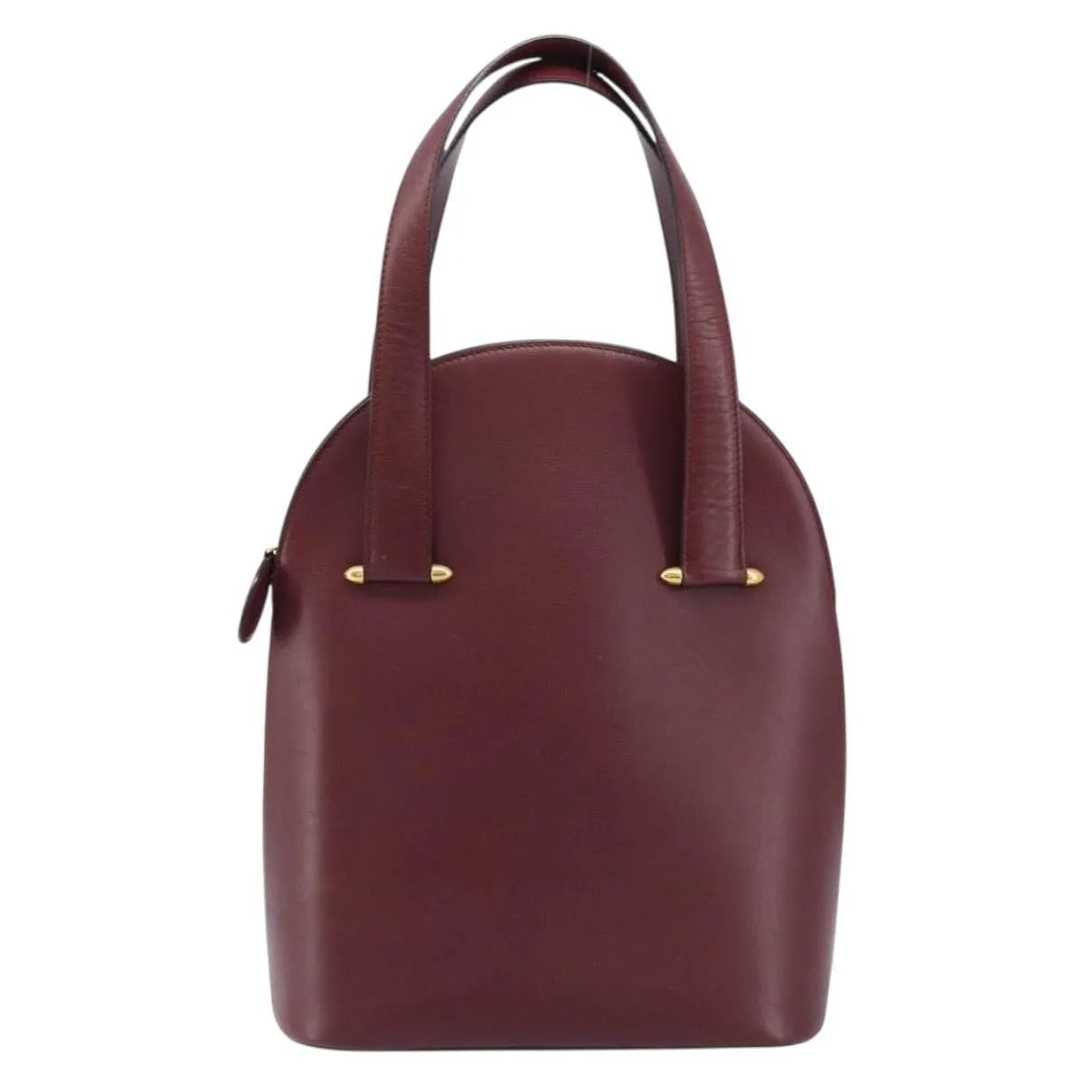 Cartier Vintage Must De Cartier Leather Burgundy Leather Handbag (Pre-Owned)