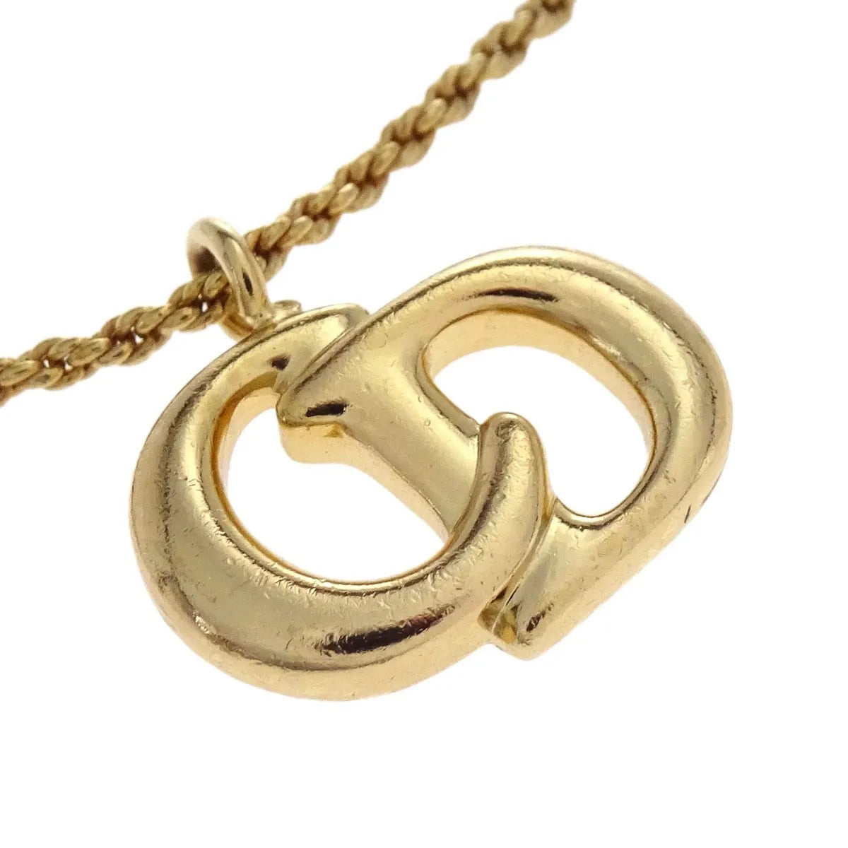 Christian Dior Cd Pendant Gold-Plated Gold Gold_Plated Necklace Jewelry (Pre-Owned)