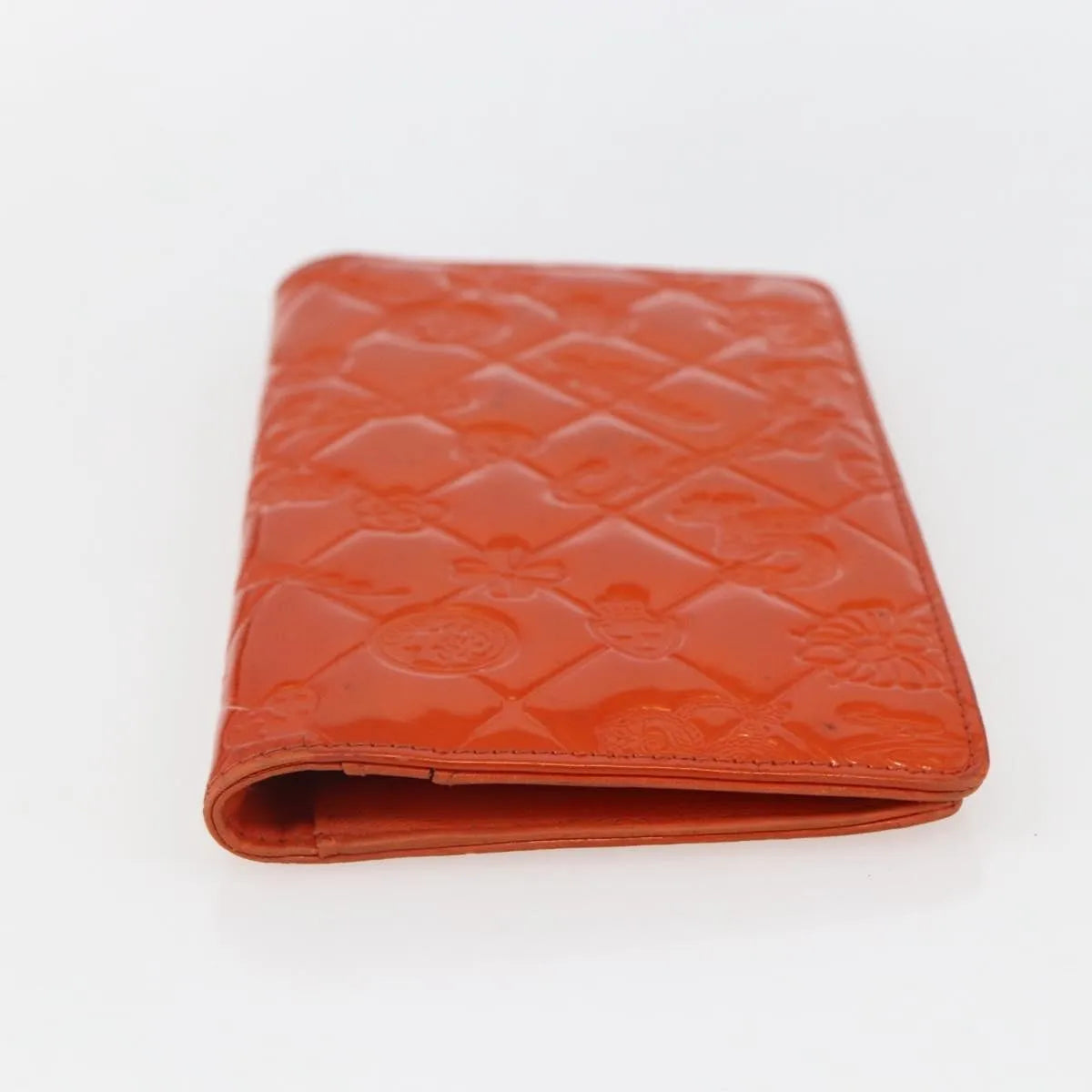 Chanel Lucky Symbols Yen Wallet Embossed Quilted Patent Orange Patent_Leather Wallets Accessory (Pre-Owned)