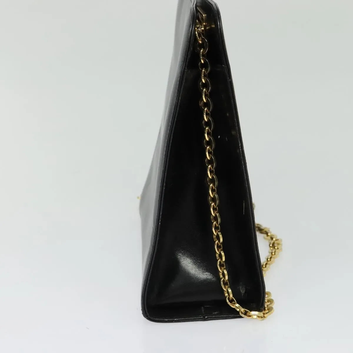 Salvatore Ferragamo Vintage Gancini Chain Leather Black Leather Shoulder Bag Bag (Pre-Owned)