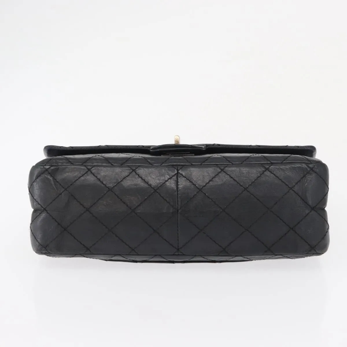 Chanel Reissue 2.55 Flap Quilted Aged Calfskin Black Leather Handbag (Pre-Owned)