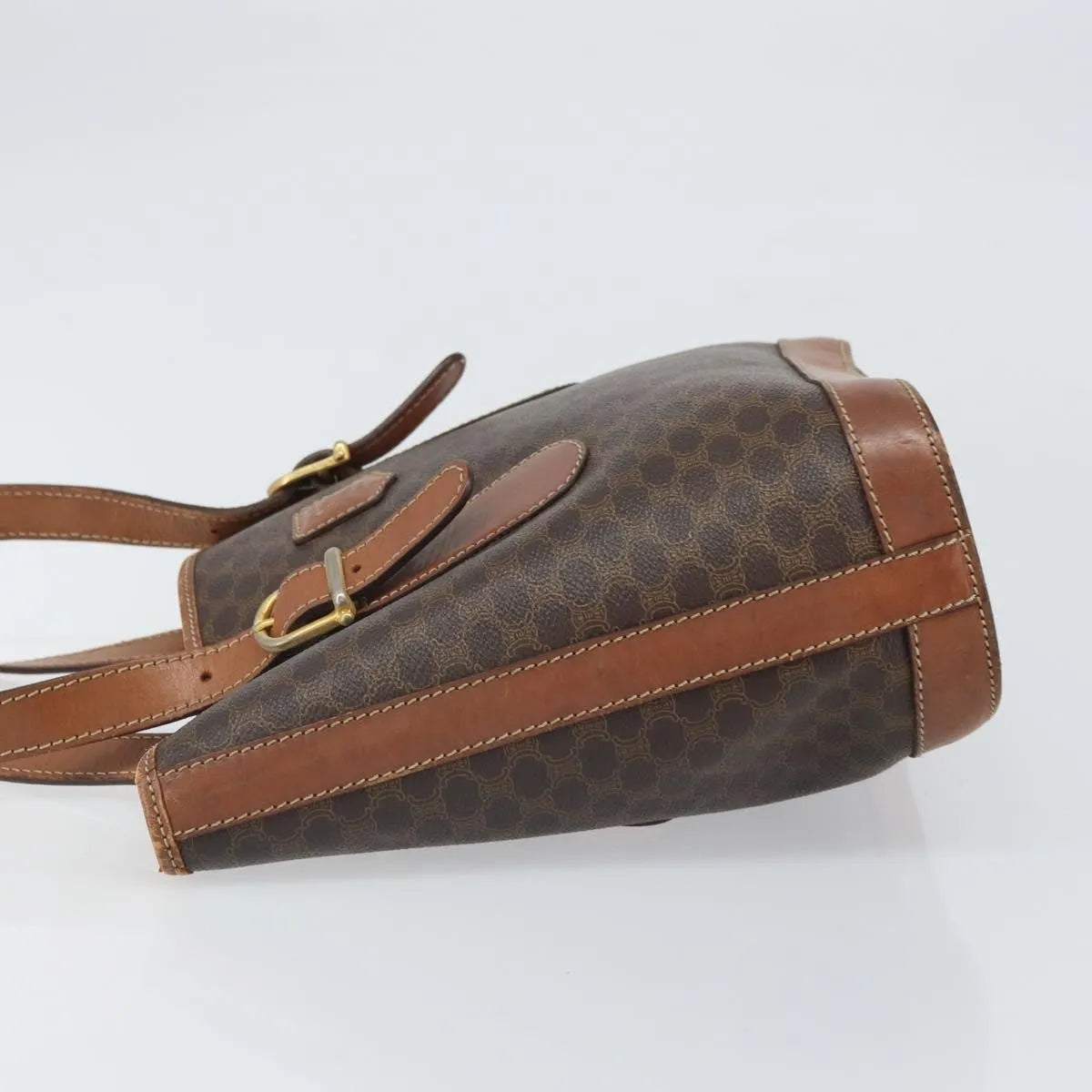 Celine Vintage Macadam Canvas Brown Canvas Shoulder Bag Bag (Pre-Owned)