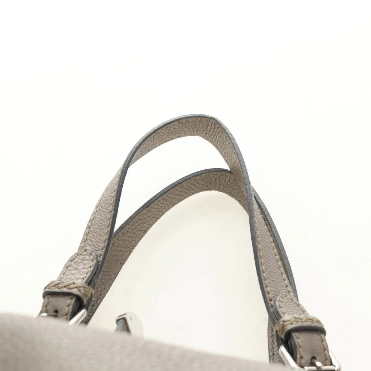 Fendi Selleria Pomodorino Leather Gray Leather Tote Bag Bag (Pre-Owned)
