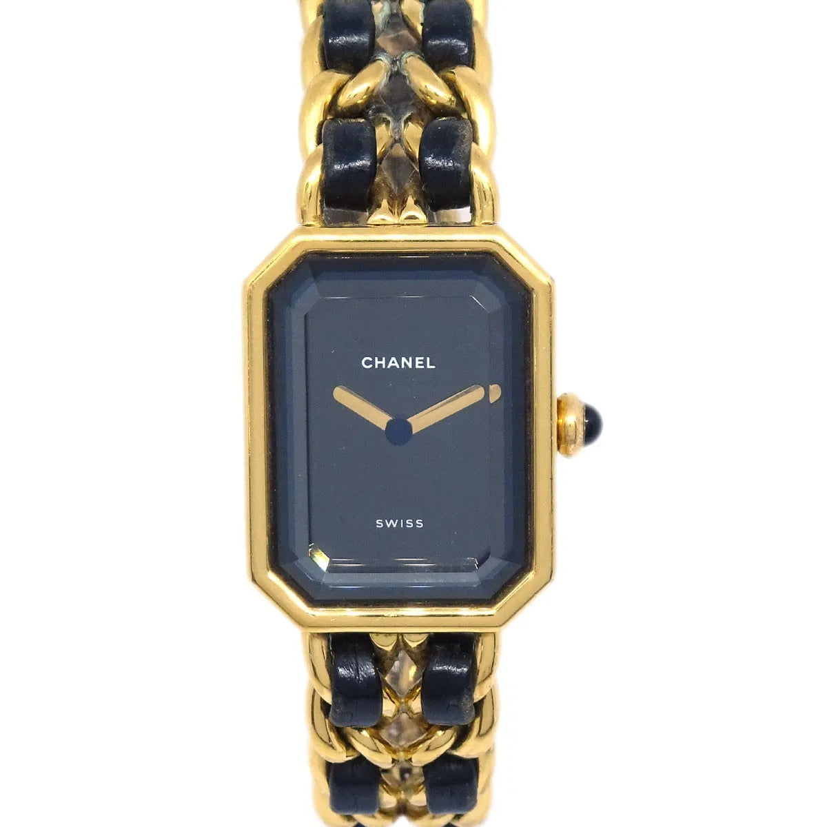 Chanel Premiere Rock Quartz Plated Metal And Leather Watch (Pre-Owned)